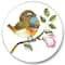 Designart - Bluethroat Bird On A Branch - Traditional Metal Circle Wall Art